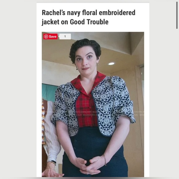 Maeve Anthropologie Navy Embroidery Floral Cropped Draped Shrug Jacket One Size - Picture 16 of 16